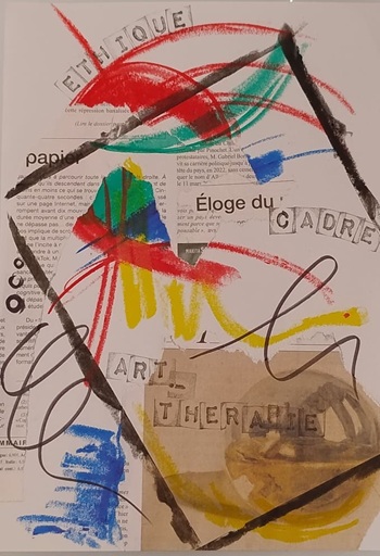 Image abstraite évoquant le cadre externe en art-thérapie, fondement du dispositif thérapeutique